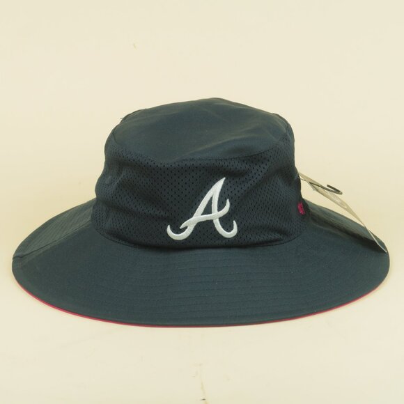 47 Atlanta Braves Bucket Hat Mens Blue Panama Pail Mesh Lining New - Picture 2 of 10